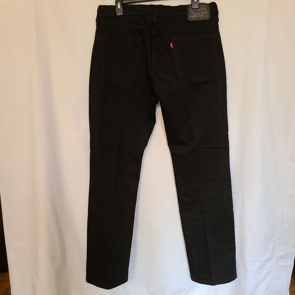 Levi's 514 Straight Black Jeans Men's Size W34 L32 - Picture 6 of 11